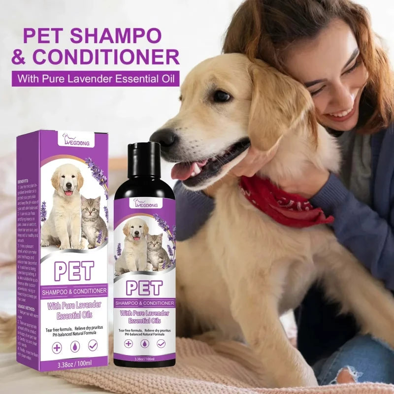 Pet Shampoo Flea Killer Hair Softening Relieve Itching PH Balanced Cleaning Natural Long-lasting Fragrance Mite Removal Dirt