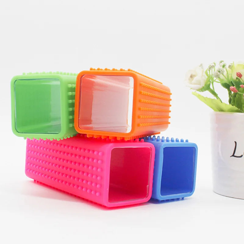 1PC Silicone Hollow Rubber Pet Dog Cat Hair Remover Cars Furniture Carpet Clothe Sofa Cleaner Brush Cat Massage Clean Hair Brush