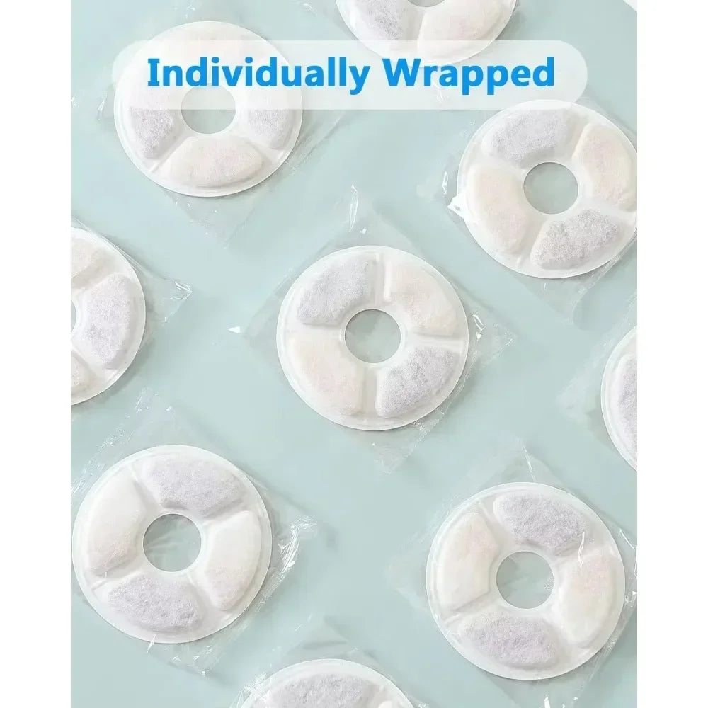 6/12pcs Replacement Activated Carbon Filter for Cat Water Drinking Fountain Replaced Filters Flower for Pet Dog Round Fountain