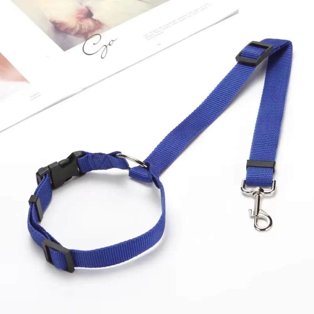 2-in-1 Pet Car Seat Belt & Leash – Adjustable Safety Harness