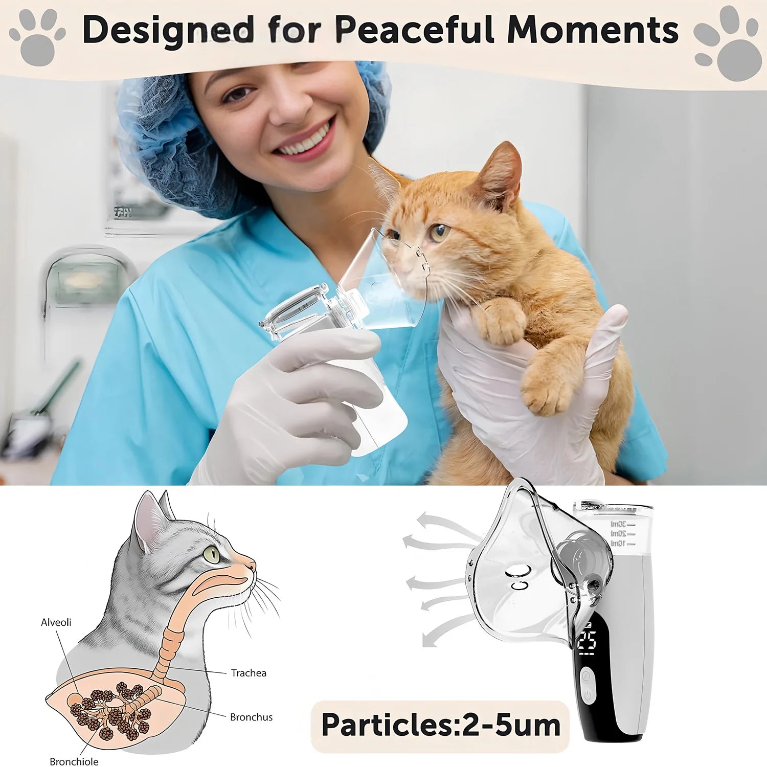 Pet Air Electronic Nebulizer for Cats & Dogs - Pet Nebulizer for Animal Respiratory Care