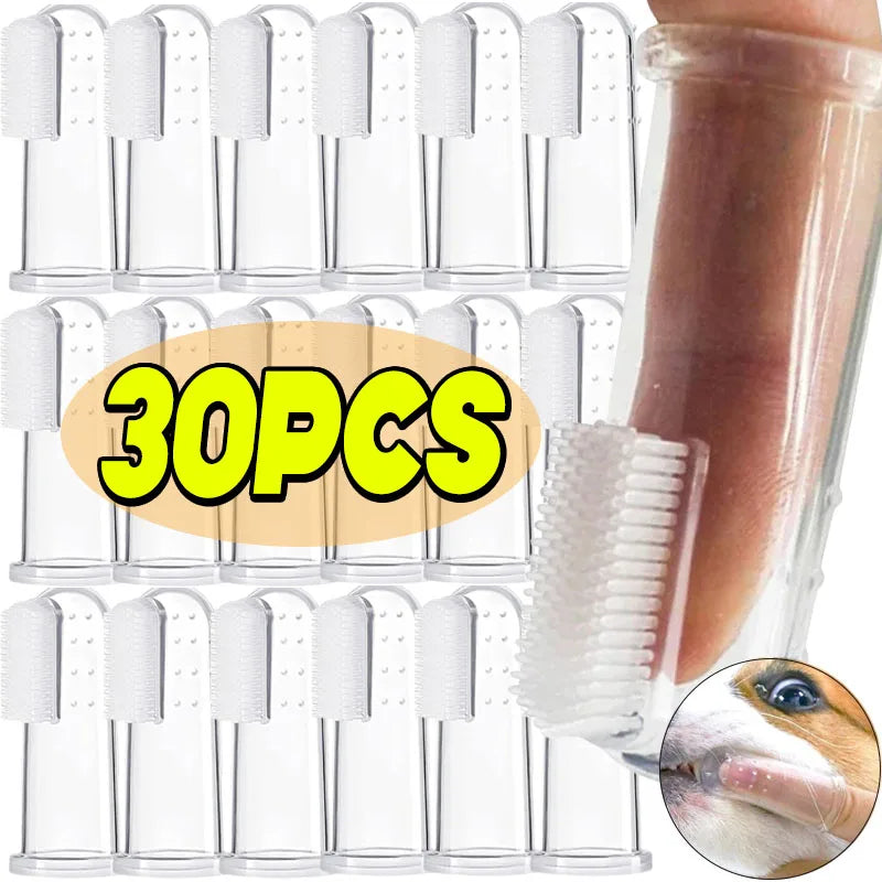 Super Soft Pet Finger Toothbrush Teddy Dog Brush Bad Breath Tartar Teeth Care Tool Dog Cat Cleaning Silicagel Pet Supplies