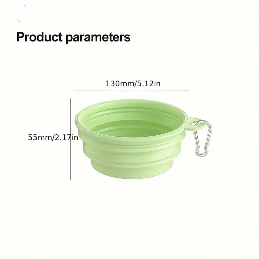 350ml Macaron Color Pet Outing Portable Foldableing Bowl Dog Drinking Bowl Cat Food Bowl Rice Bowl Travel Bowl with Carabiner