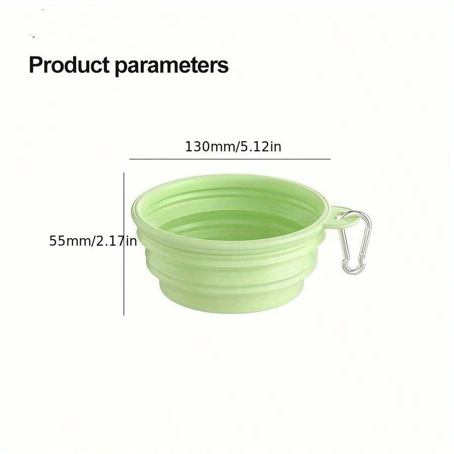 350ml Macaron Color Pet Outing Portable Foldableing Bowl Dog Drinking Bowl Cat Food Bowl Rice Bowl Travel Bowl with Carabiner