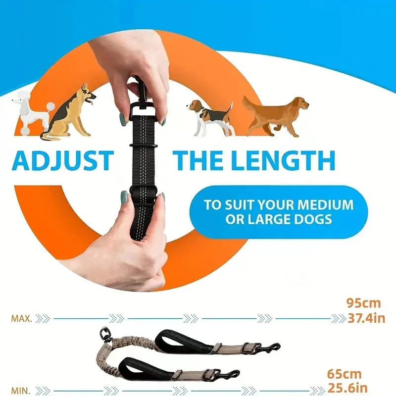 Dual Dog Leash Coupler – Padded, No-Tangle Design
