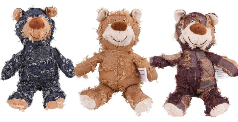 Plush Teddy Bear Dog Toy – Sound-Making Chew & Interactive Toy