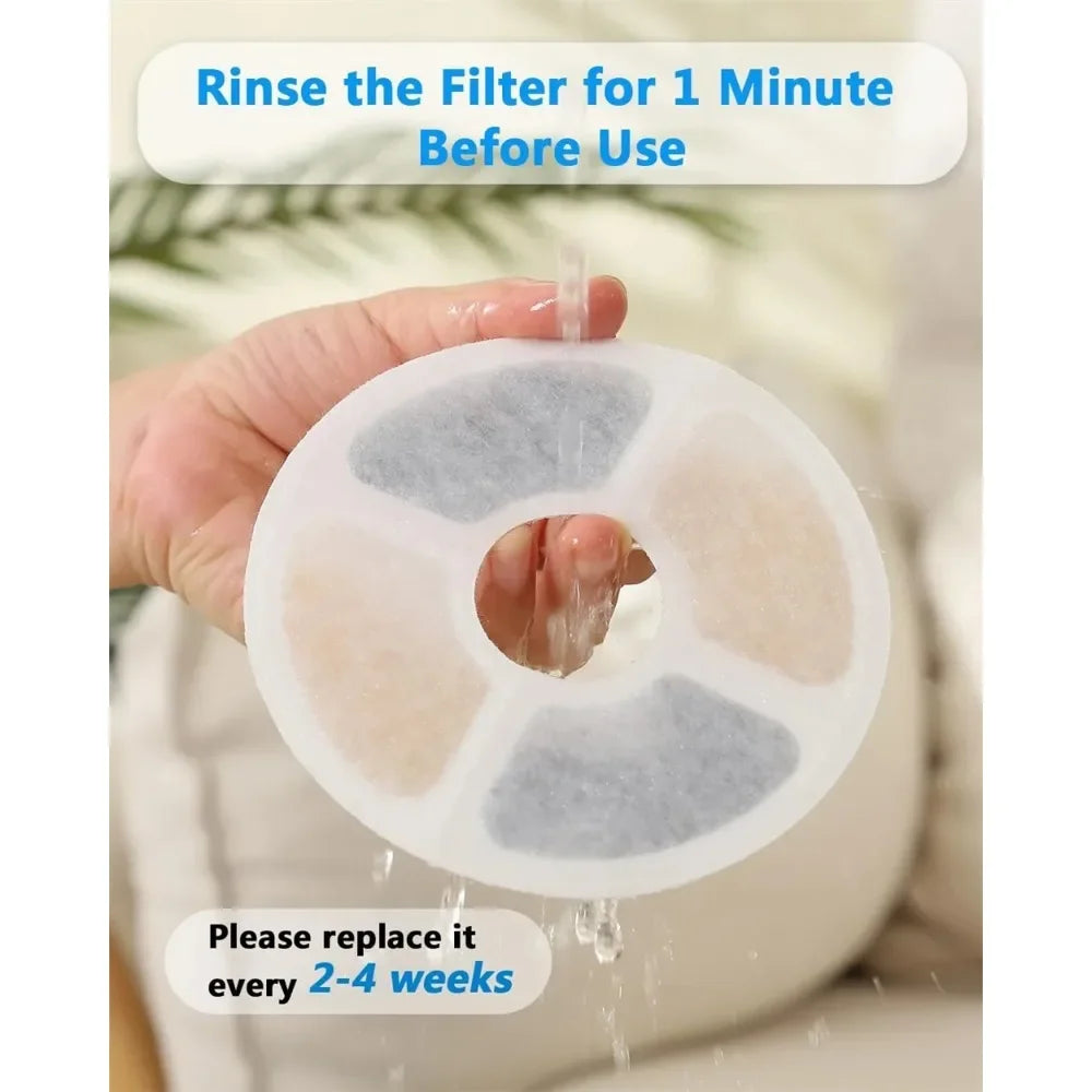 6/12pcs Replacement Activated Carbon Filter for Cat Water Drinking Fountain Replaced Filters Flower for Pet Dog Round Fountain