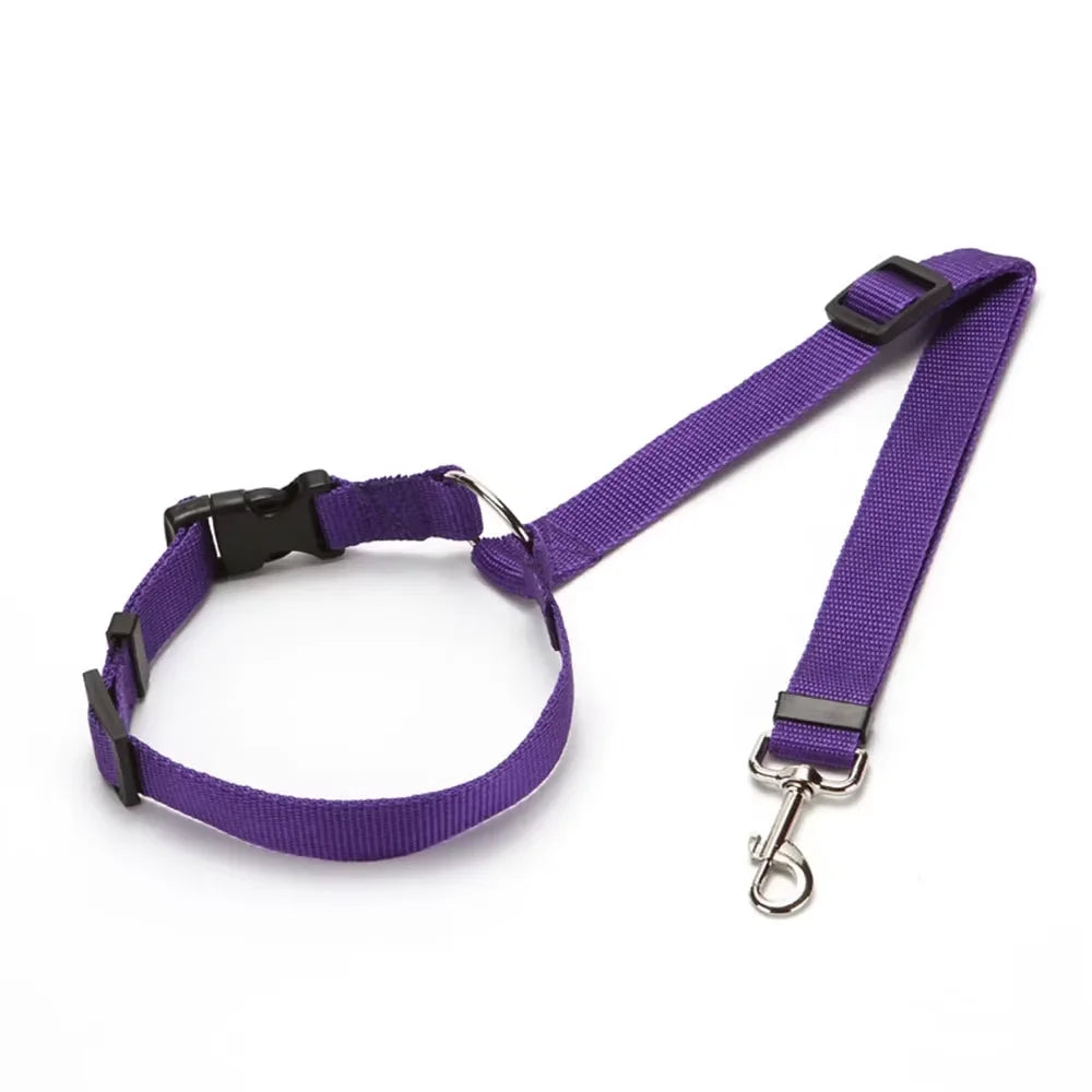 2-in-1 Pet Car Seat Belt & Leash – Adjustable Safety Harness
