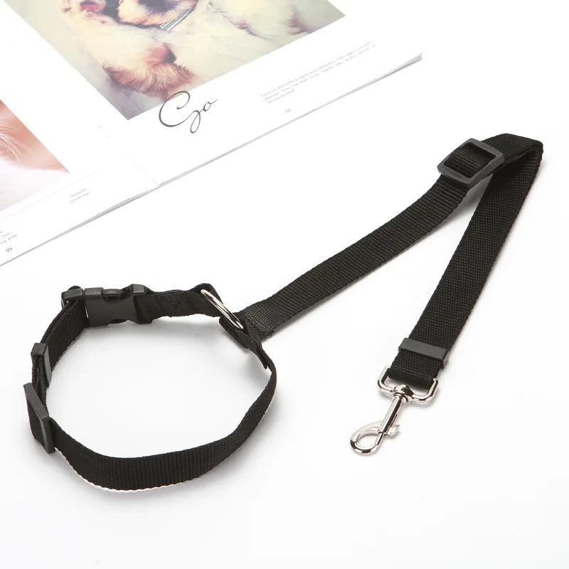 2-in-1 Pet Car Seat Belt & Leash – Adjustable Safety Harness