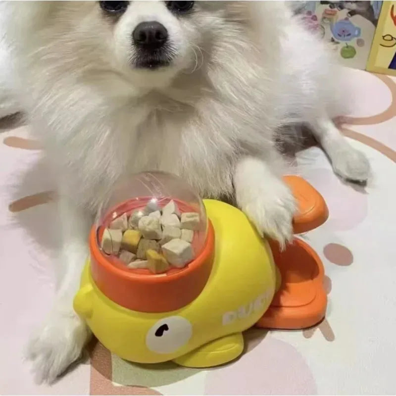 Yellow Duck Interactive Dog & Cat Treat Dispenser