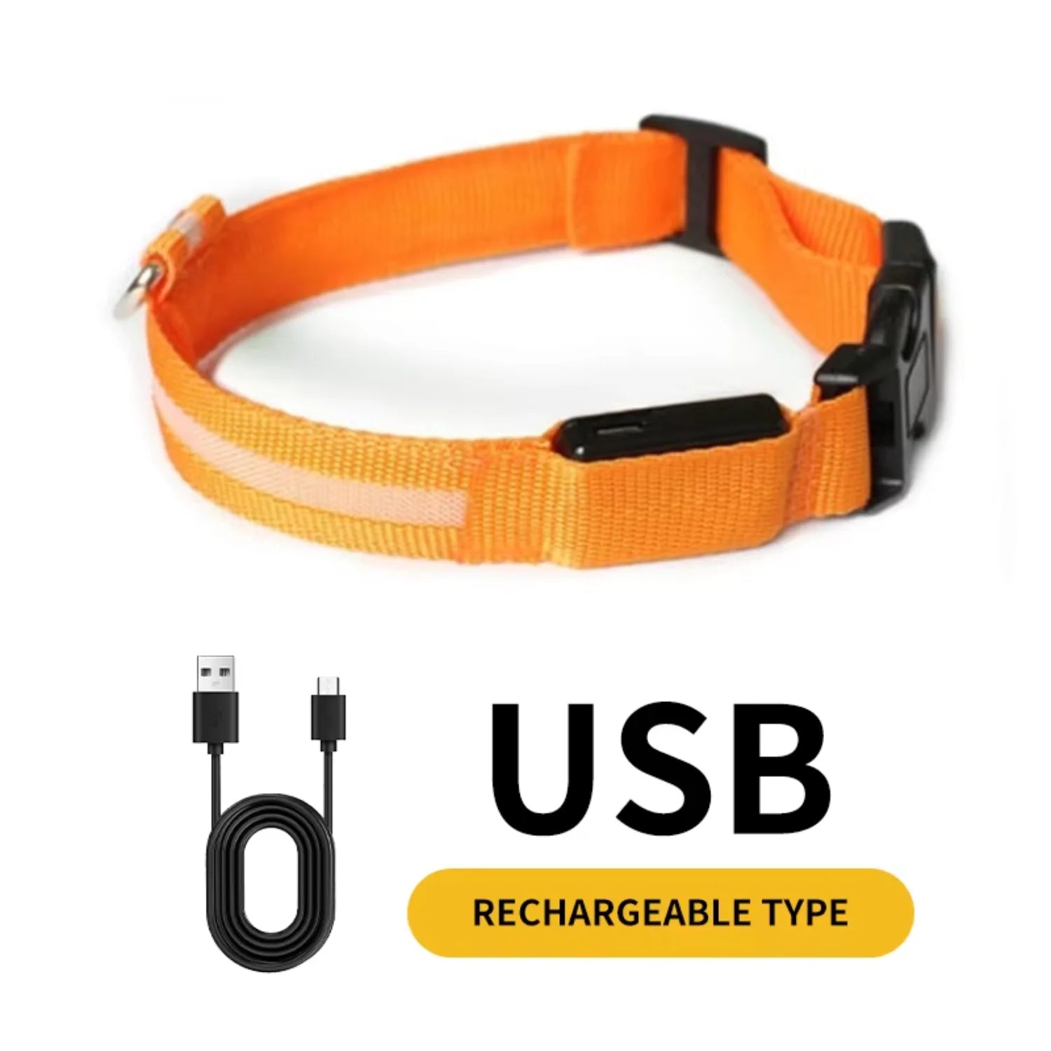 Waterproof  Light  Reflective Pet Adjustable Usb Type-C Recharge Luxury Led Luminous Collar For Dog