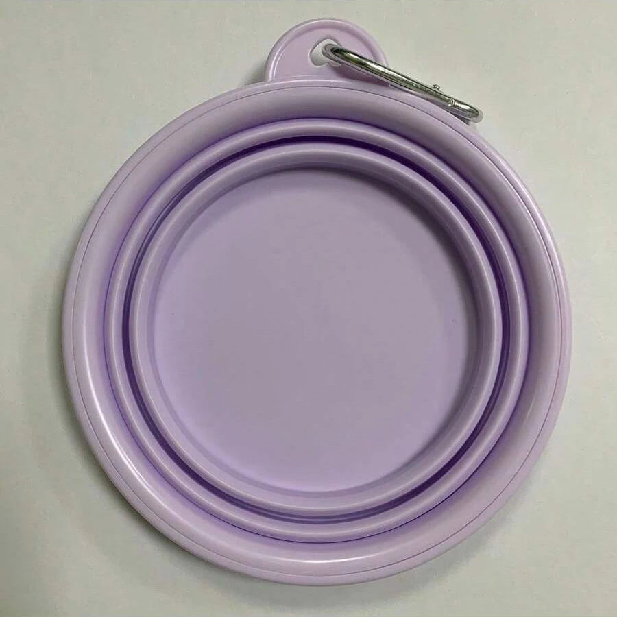350ml Macaron Color Pet Outing Portable Foldableing Bowl Dog Drinking Bowl Cat Food Bowl Rice Bowl Travel Bowl with Carabiner