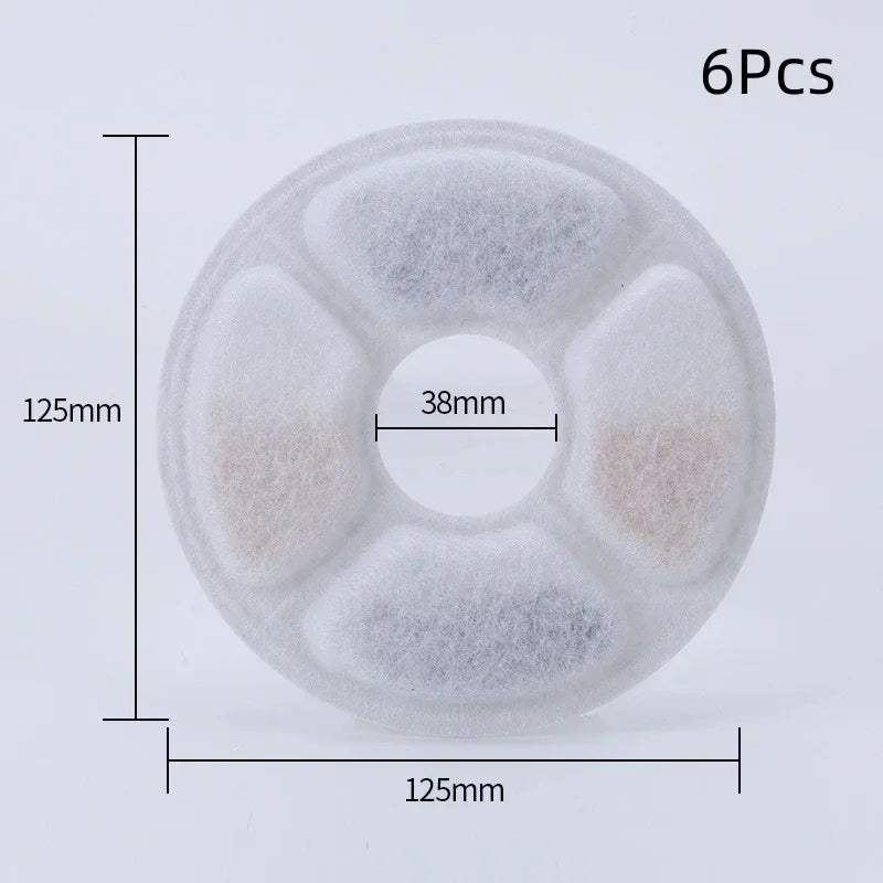 6/12pcs Replacement Activated Carbon Filter for Cat Water Drinking Fountain Replaced Filters Flower for Pet Dog Round Fountain