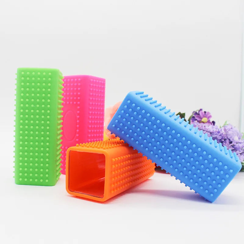 1PC Silicone Hollow Rubber Pet Dog Cat Hair Remover Cars Furniture Carpet Clothe Sofa Cleaner Brush Cat Massage Clean Hair Brush