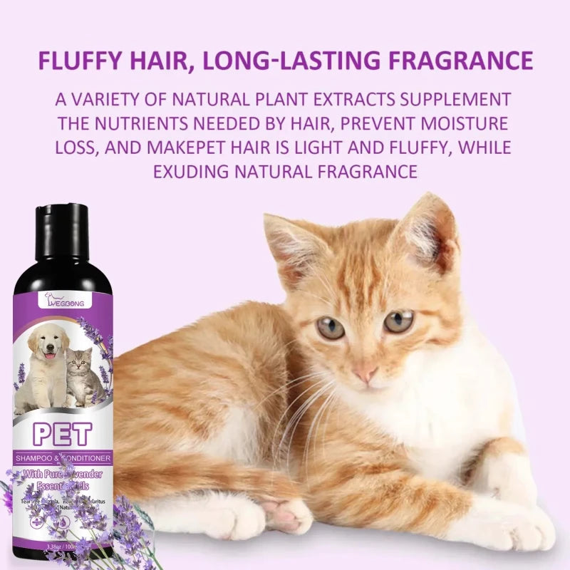 Pet Shampoo Flea Killer Hair Softening Relieve Itching PH Balanced Cleaning Natural Long-lasting Fragrance Mite Removal Dirt