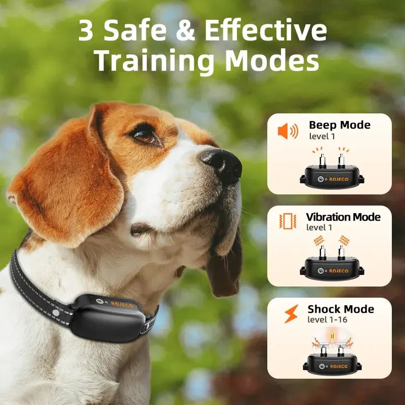 ROJECO Electric Dog Training Collar with Remote & Waterproof Design