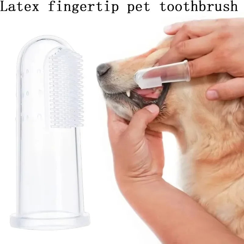 Super Soft Pet Finger Toothbrush Teddy Dog Brush Bad Breath Tartar Teeth Care Tool Dog Cat Cleaning Silicagel Pet Supplies