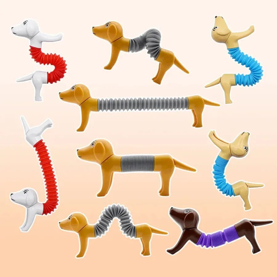 Dog Telescopic Tube; Autism Sensory Toys; 4Pcs pop Tubes; Fidget Toys for Girls; Toddler Toys; Toys; Sensory Toy; Dog Party Fav