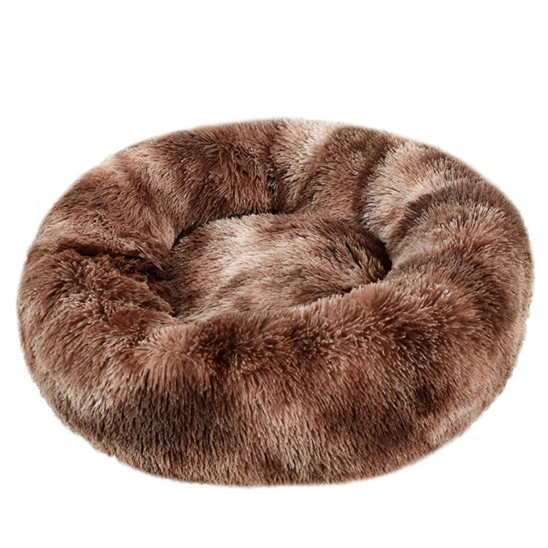 Round Plush Dog & Cat Bed – Washable