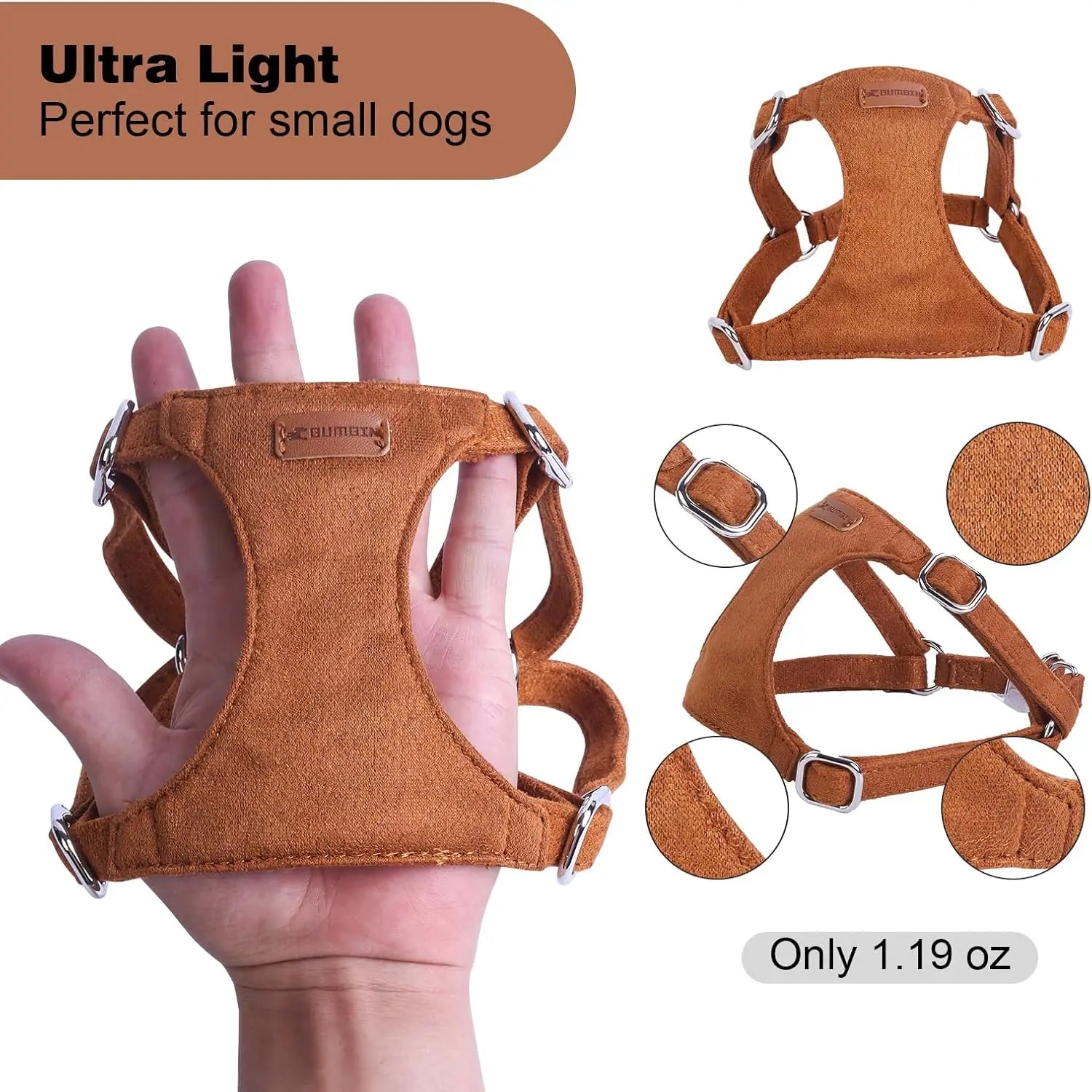 Dog Harness and Leash Set No Pull Adjustable Puppy Harness with Multifunction Dog Leash and Collar Soft No Choke Escape Proof