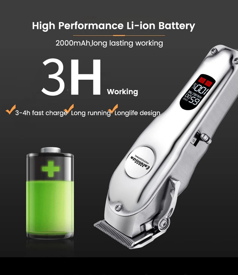 Professional Dog Hair Clipper All Metal Rechargeable Pet Trimmer Cat Shaver Cutting Machine Puppy Grooming Haircut Low Noice
