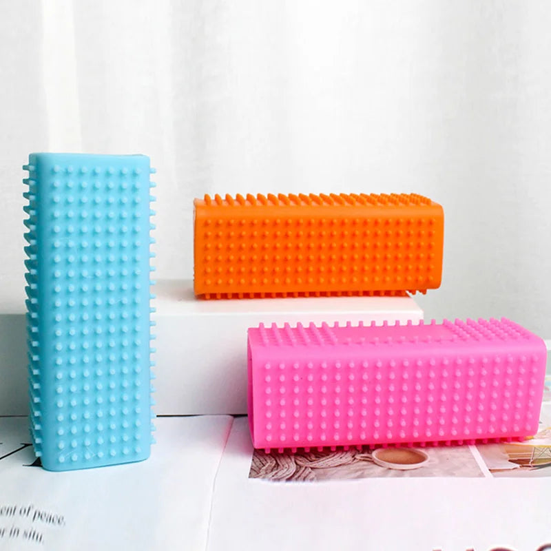 1PC Silicone Hollow Rubber Pet Dog Cat Hair Remover Cars Furniture Carpet Clothe Sofa Cleaner Brush Cat Massage Clean Hair Brush