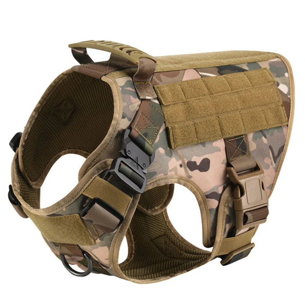 Large Dog Harness Vest with Leash & Molle Pouches