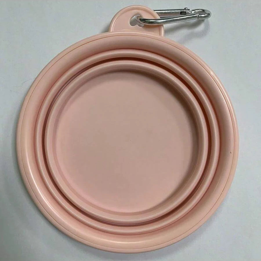 350ml Macaron Color Pet Outing Portable Foldableing Bowl Dog Drinking Bowl Cat Food Bowl Rice Bowl Travel Bowl with Carabiner
