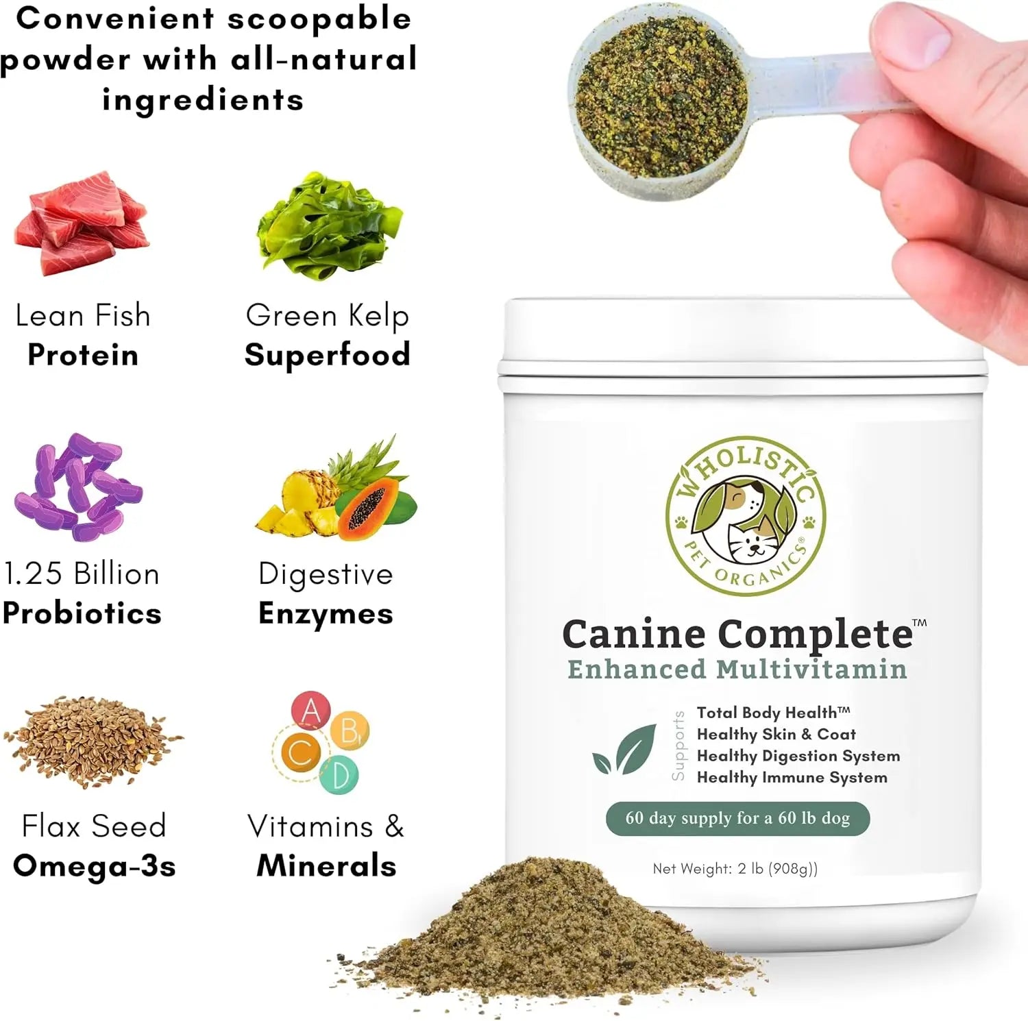 Original Whitefish 2 lb Canine Complete Dog Multivitamin - 2 Lb - Nutrient-Rich Dog Vitamins and Supplements - Dog Multivitamin