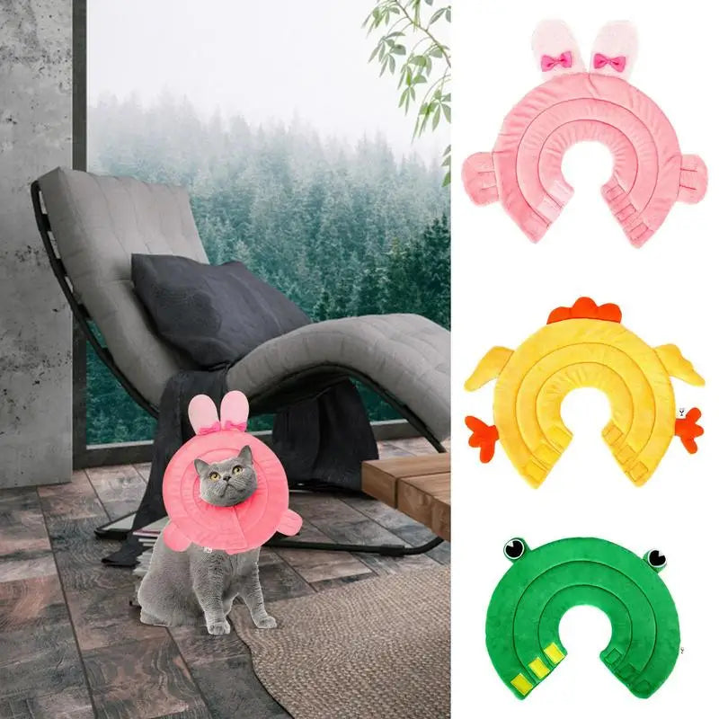 Dog Recovery Collars & Cones Soft Recovery Dog Cone Anti-Licking Elizabethan Collar Adjustable Neck Donut Protective Pet