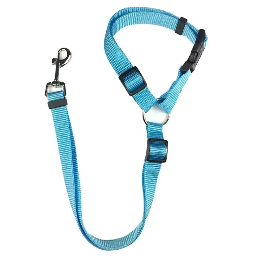 2-in-1 Pet Car Seat Belt & Leash – Adjustable Safety Harness