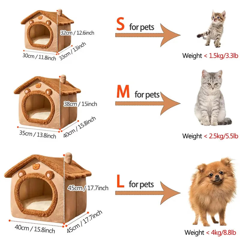 Foldable Washable Pet House & Bed