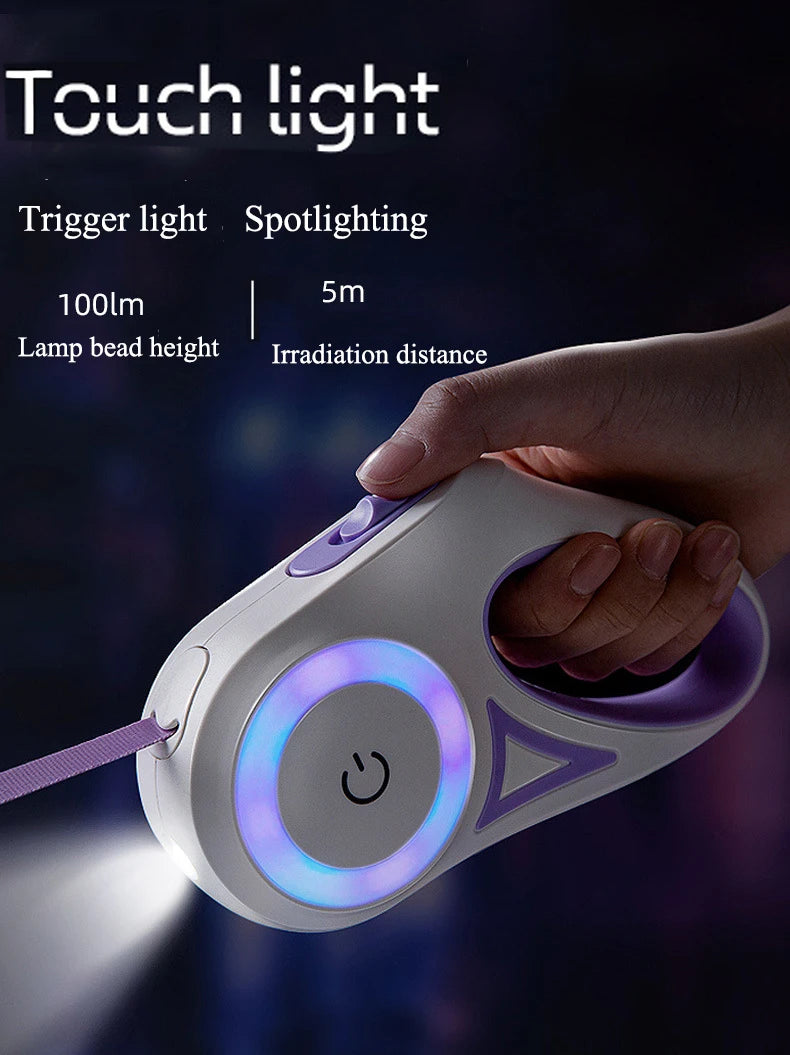 LED Luminous Dog Leash Automatic Retractable Leash for Medium Dogs Outdoor Small Pet Traction Rope Dog Accessories Pet Supplies